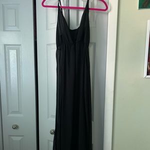 Black maxi cover up with high slit